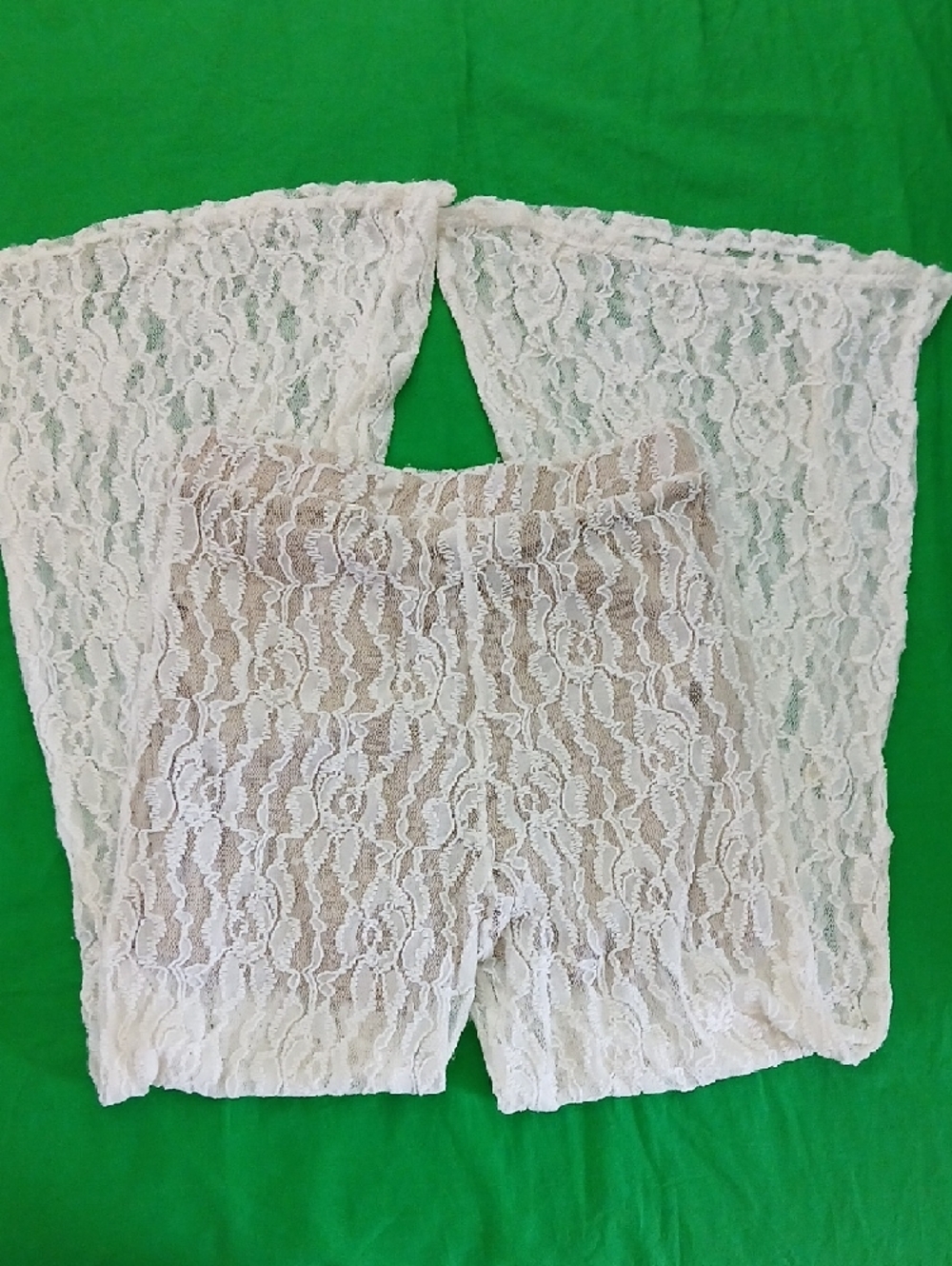 Women's Ivory Lace Boot Cut Pants - Picture 5 of 6